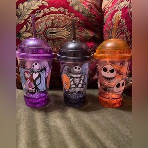 3 Nightmare before christmas jack light up tumbler NWOT